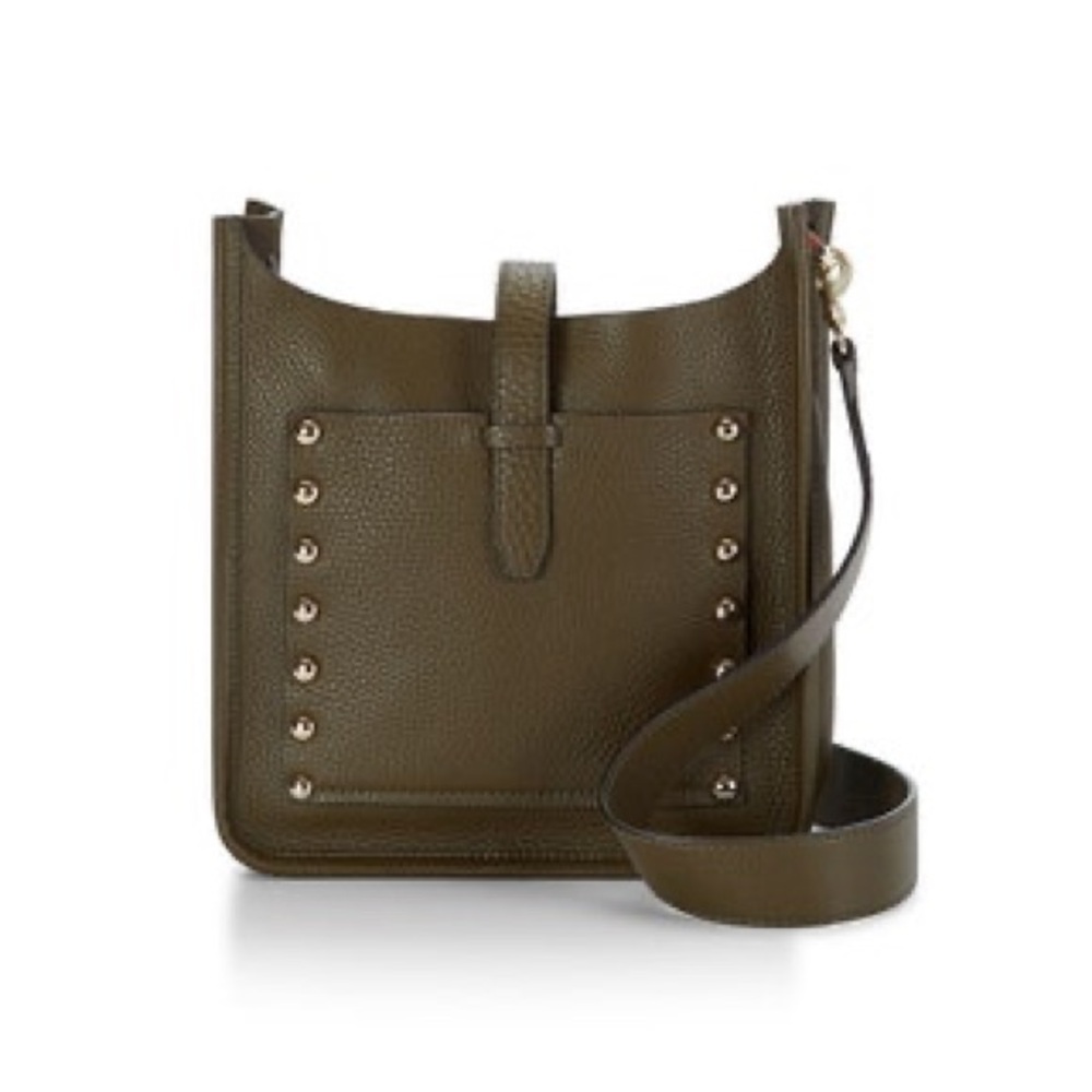 Rebecca Minkoff Studded Feed Crossbody Bag - Olive
